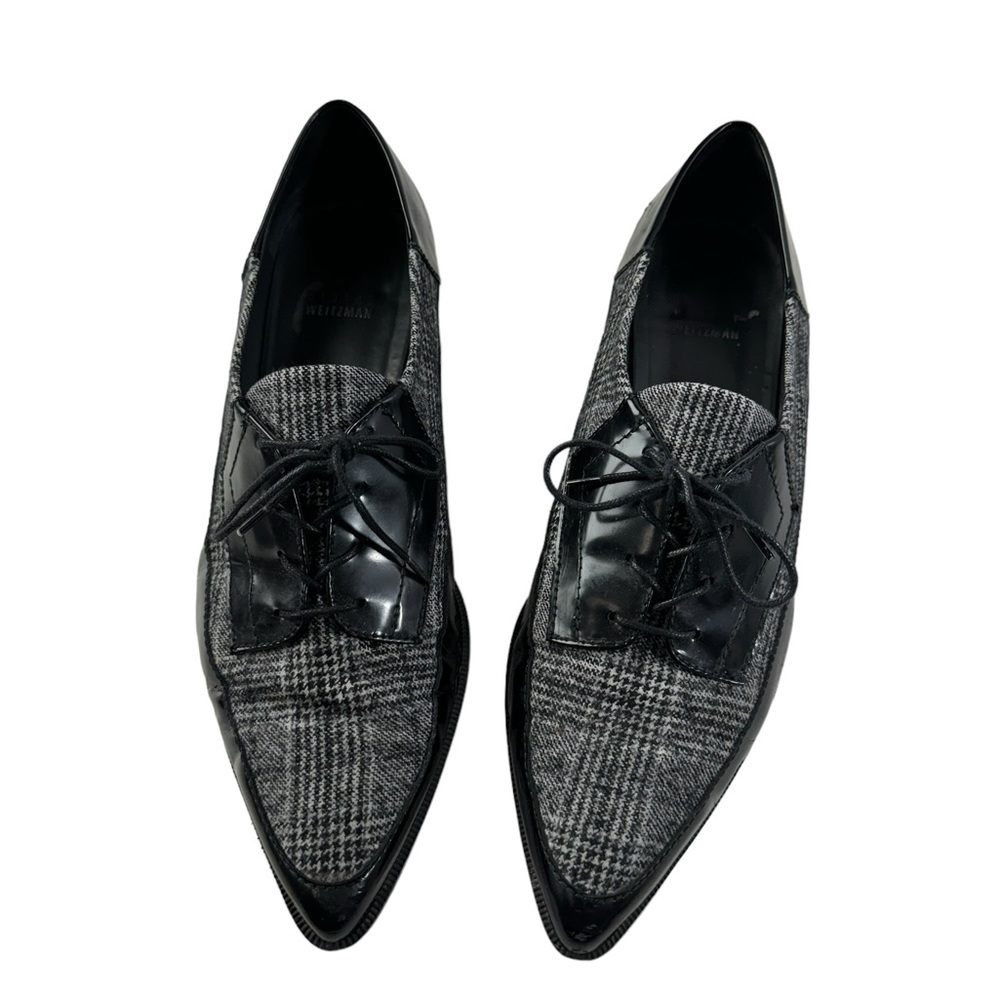 STUART WEITZMAN black and plaid loafers size 10 - Picture 2 of 12